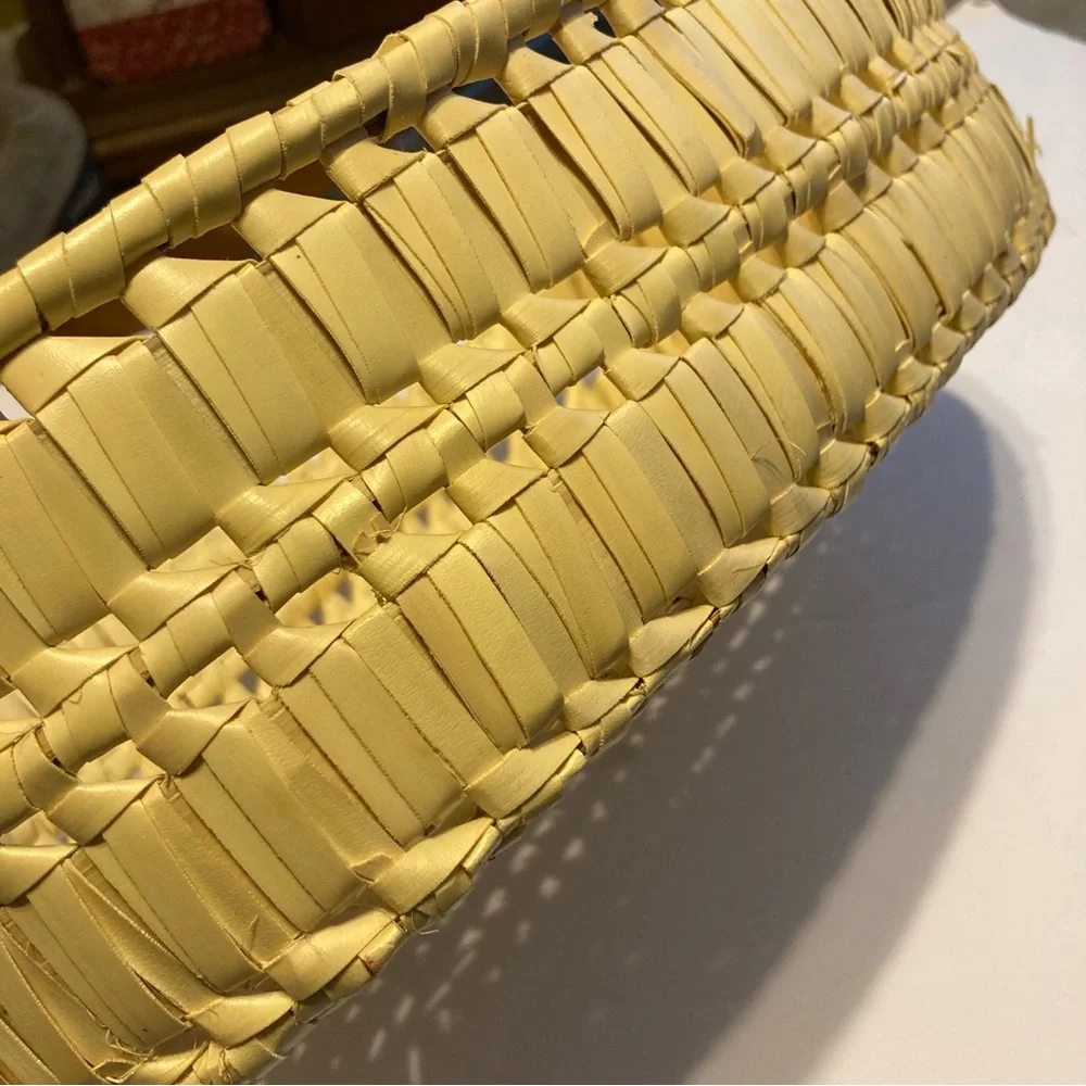 Rattan Weave Oval Basket  12.5 x 3.25 x 4 inches